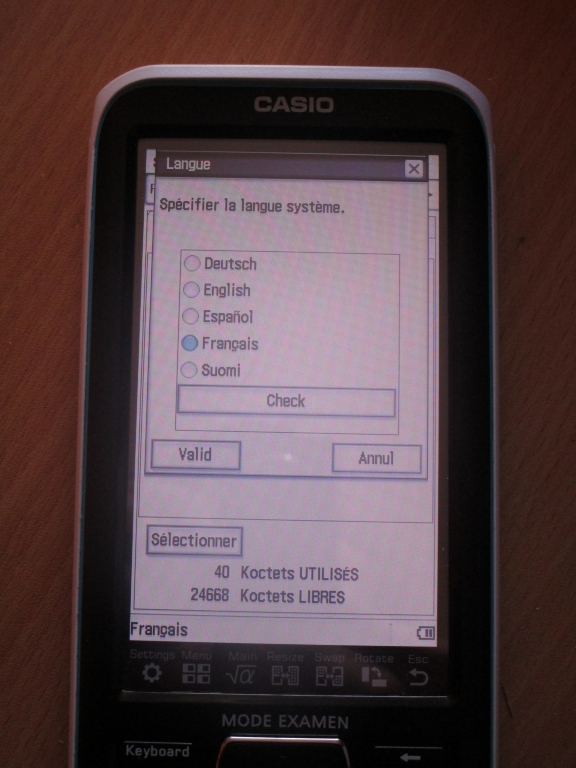 Casio fx-CP400+E + Debug mode