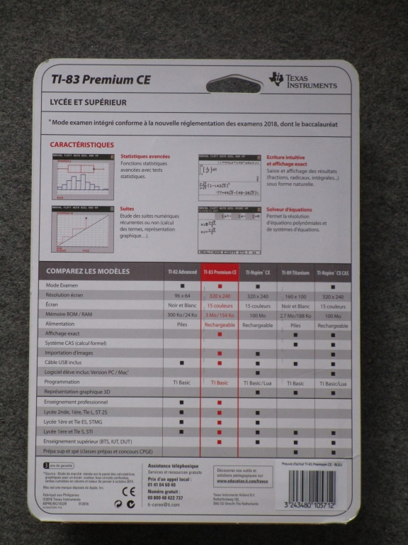 TI-83 Premium CE - rentrée 2018