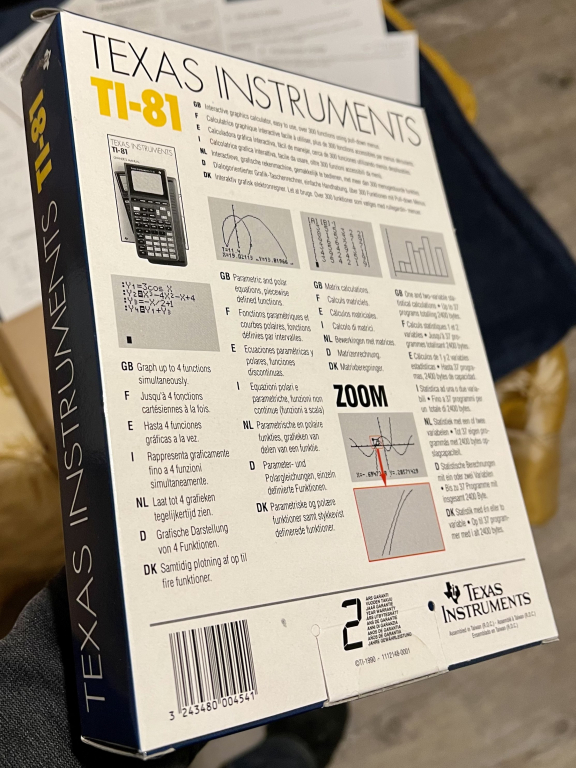 TI-81 Preview Pack calc box back