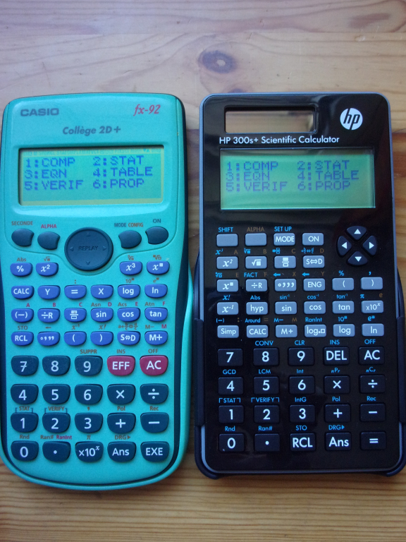 HP 300s+ Casio fx-92 Collège 2D+