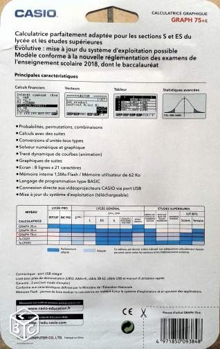 Graph 75+E avec mode examen