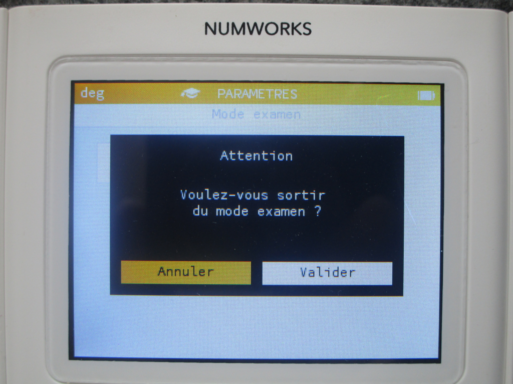 Mode examen NumWorks