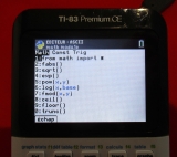menu Math 83 Premium CE Python