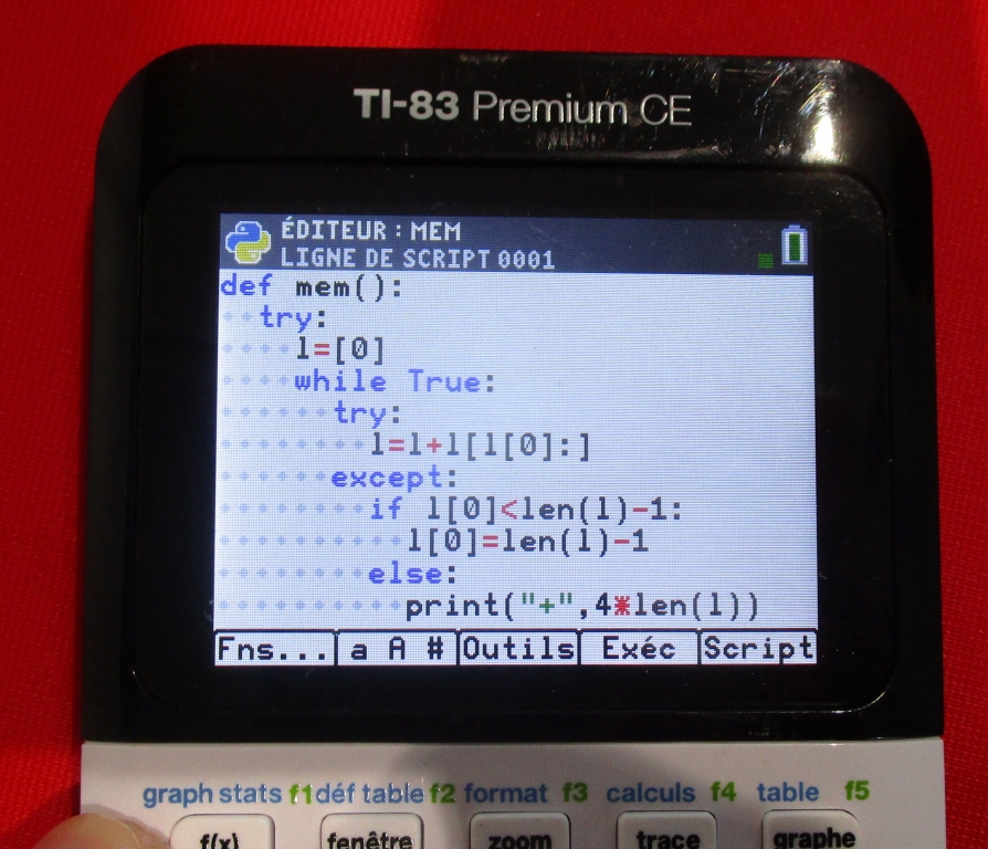 mem() TI-83 Premium CE Python