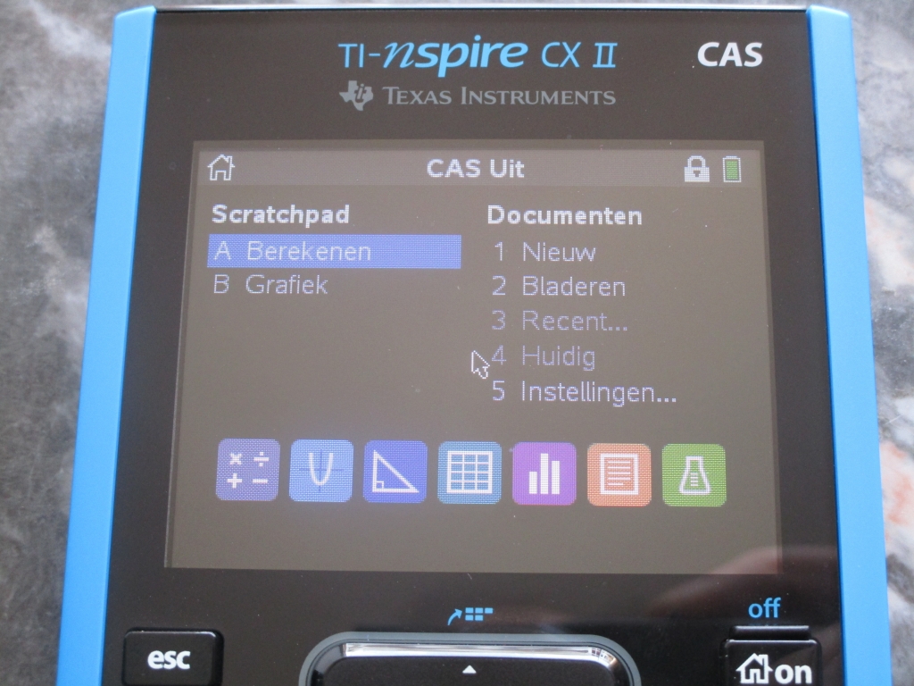 TI-Nspire CX II CAS exam mode