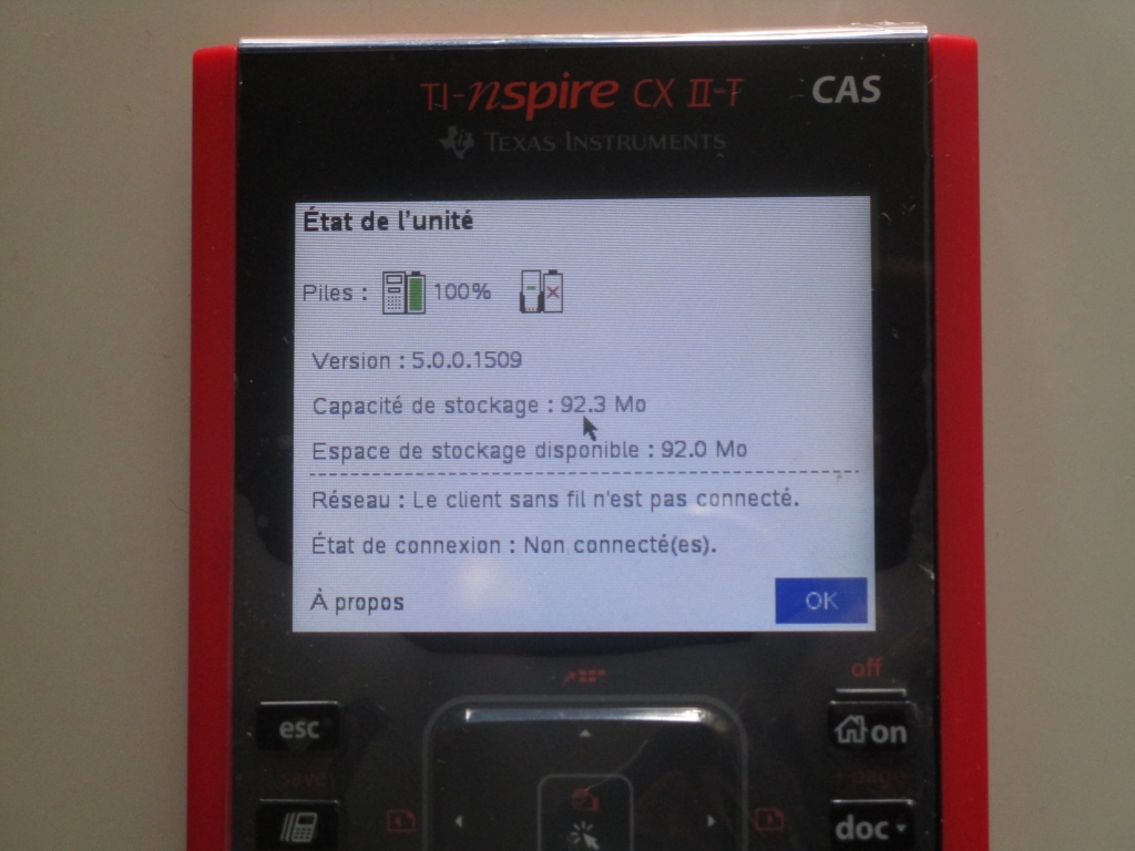 TI-Nspire CX II-T CAS 5.0.0.1509