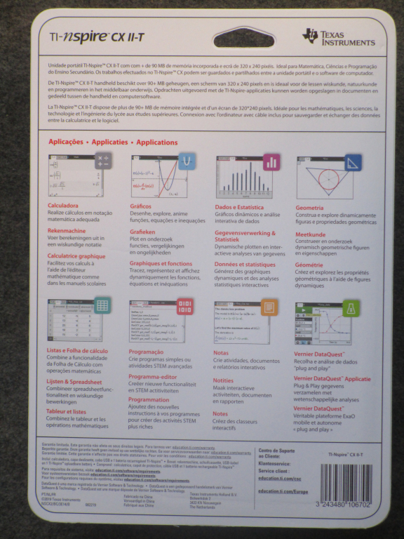 Emballage TI-Nspire CX II-T v. B