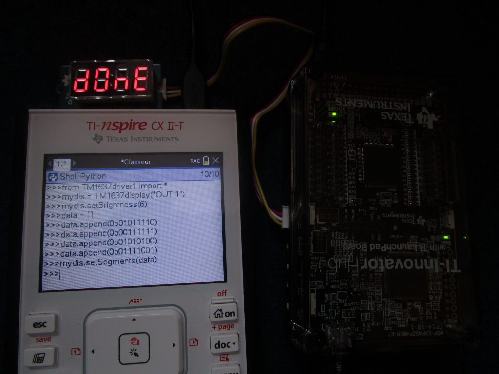 Nspire CX II + afficheur TM1637