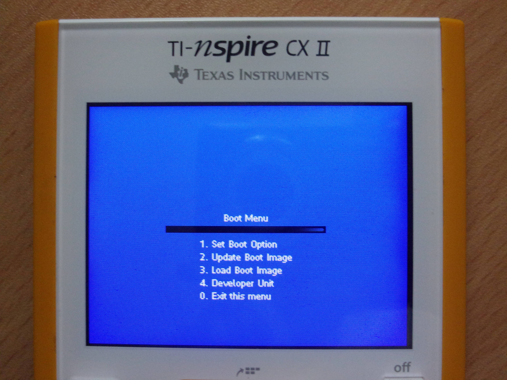 TI-Nspire CX II Boot Menu