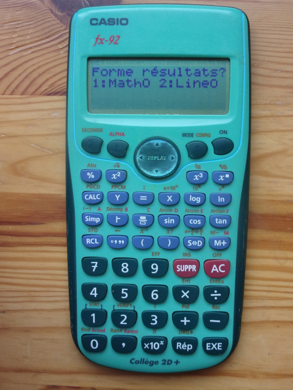 calculatrice Casio fx-92; collège 2D+