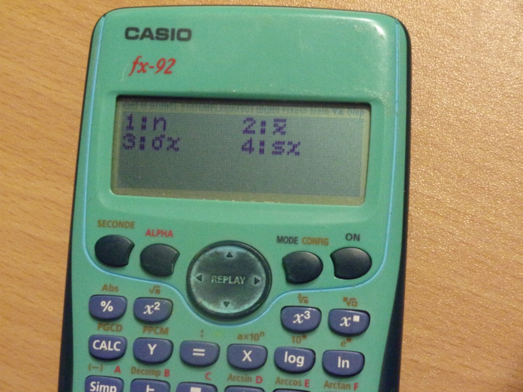 calculatrice Casio fx-92; collège 2D+