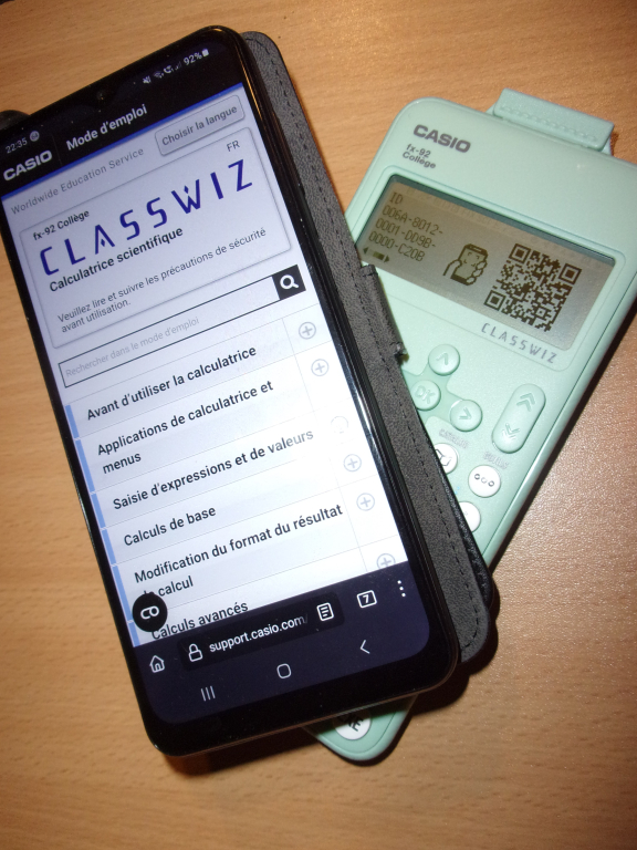 fx-92 Collège Classwiz + QR Code