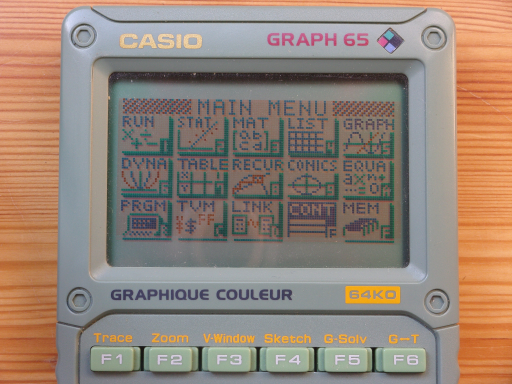 Graph 65 (ZX) + menu