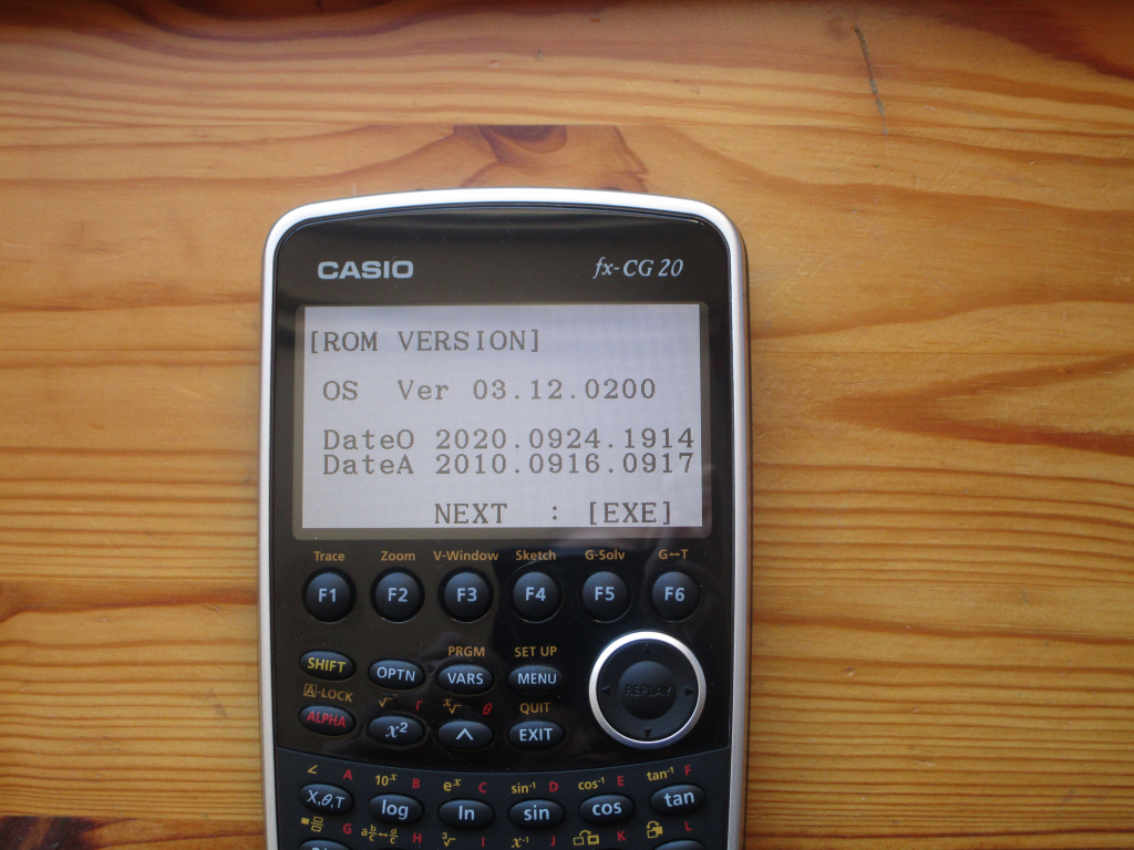 Casio fx-CG20 + OS 3.12