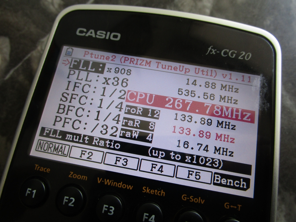 fx-CG20 + Ptune2 : 268MHz