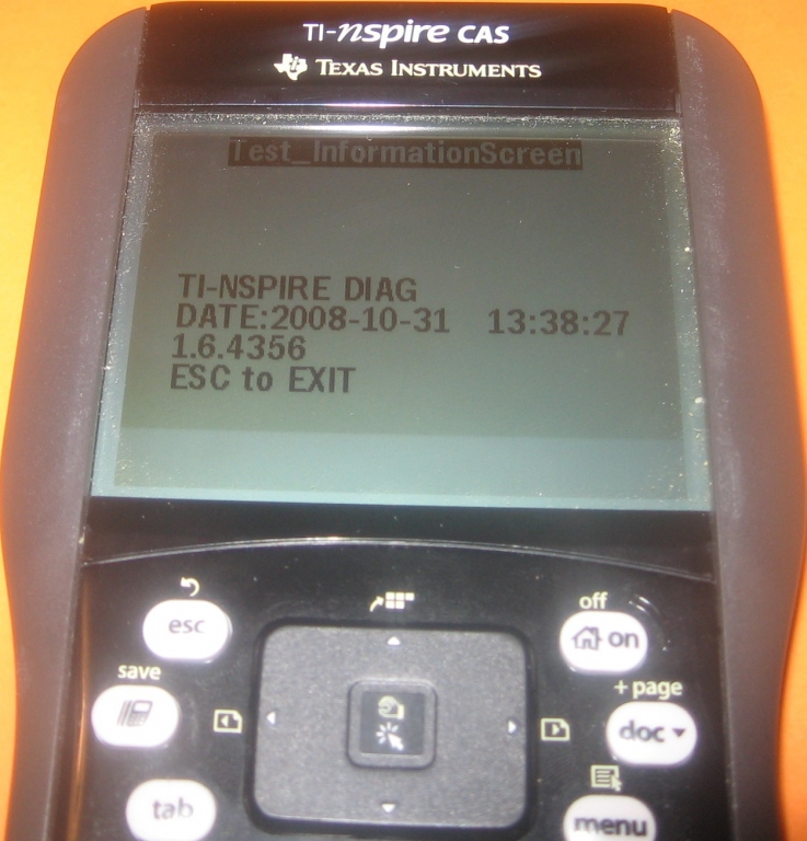 Diagnostics 1.6.4356 / TI-Nspire CAS TouchPad