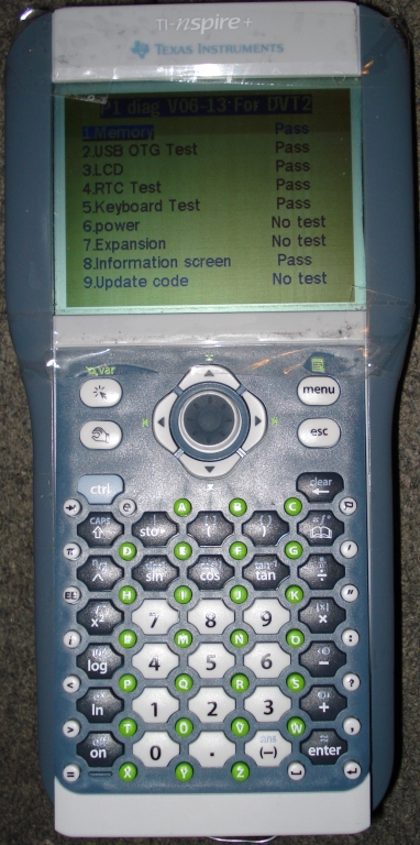 TI-Nspire+ P3-EVT2 Diagnostics