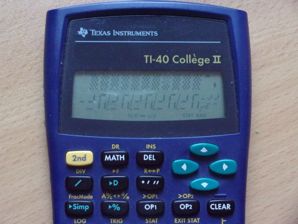 TI-40 Collège II self-test