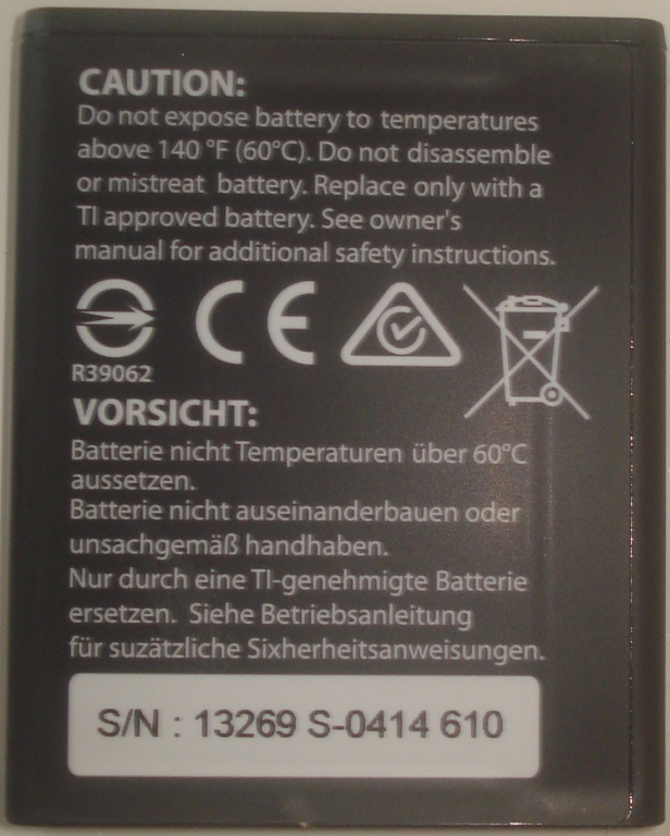 TI-Nspire CX HWO Samsung battery