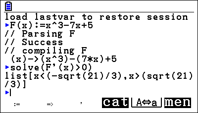 KhiCAS (giac/xcas) sur Graph90+E