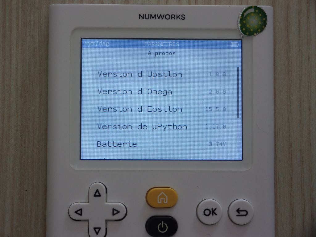 NumWorks + Upsilon 1.0.0