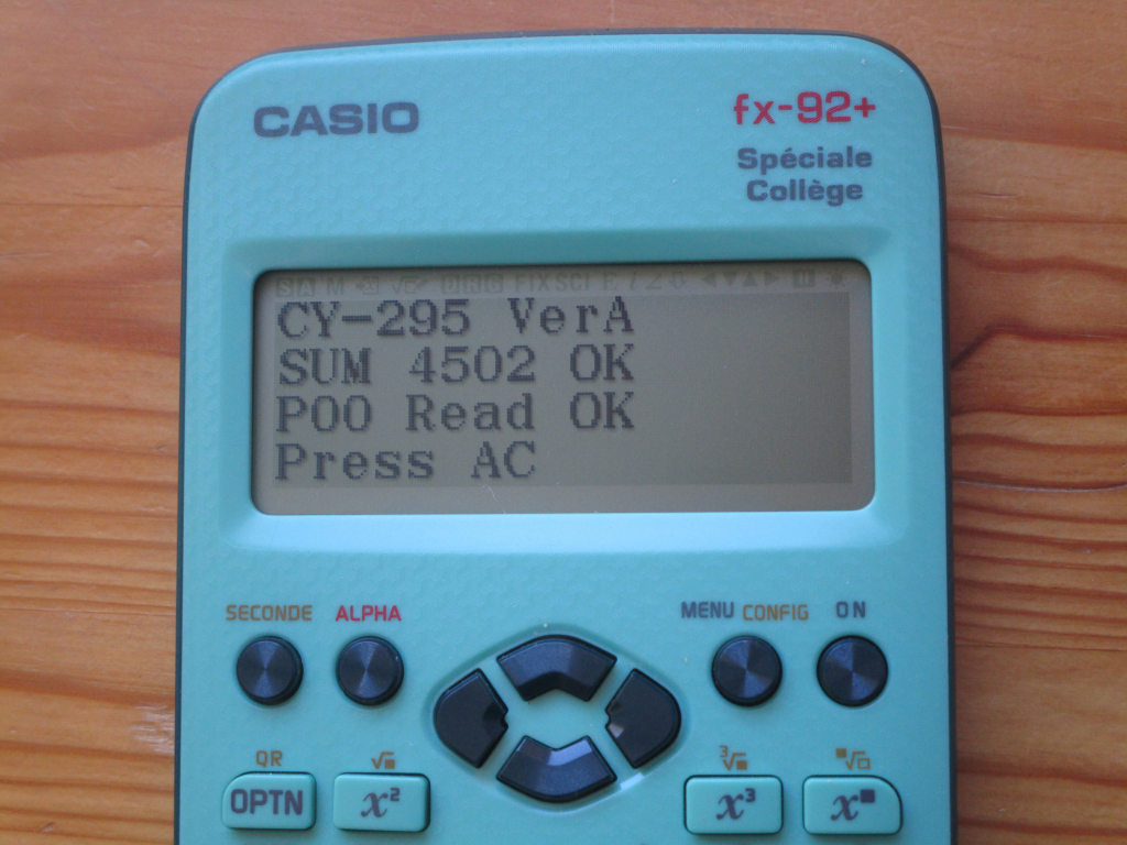 fx-92+SC : diagnostic 9