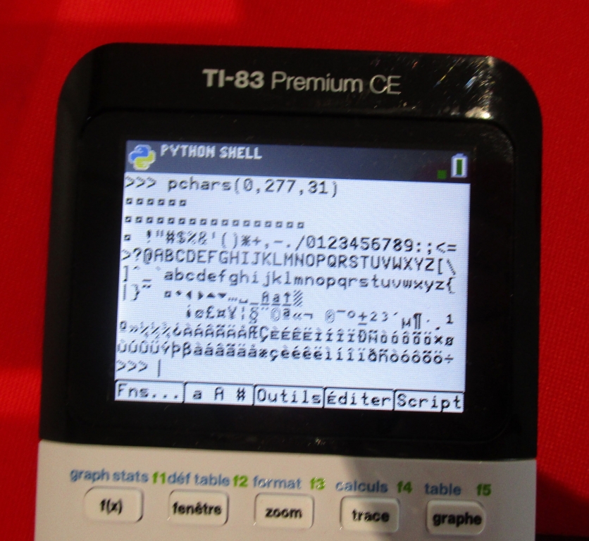 pchars TI-83 Premium CE Python