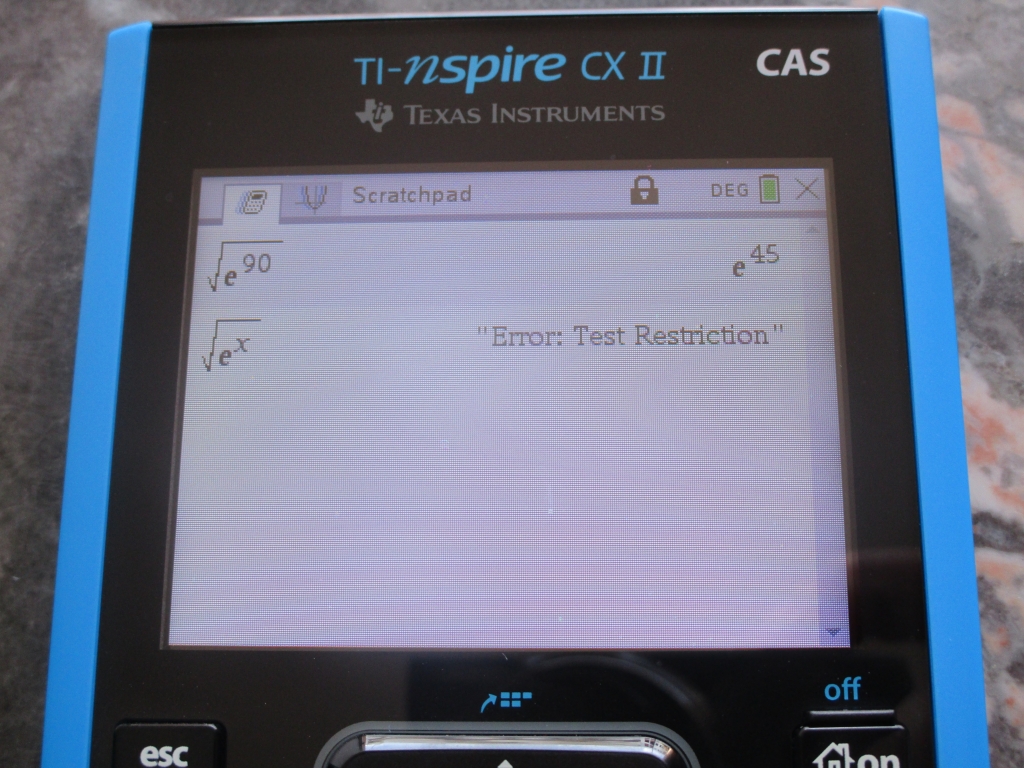 TI-Nspire CX II CAS exam mode
