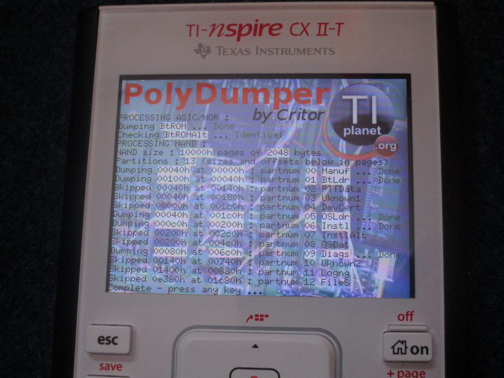 TI-Nspire CX II-T + PolyDumper 5