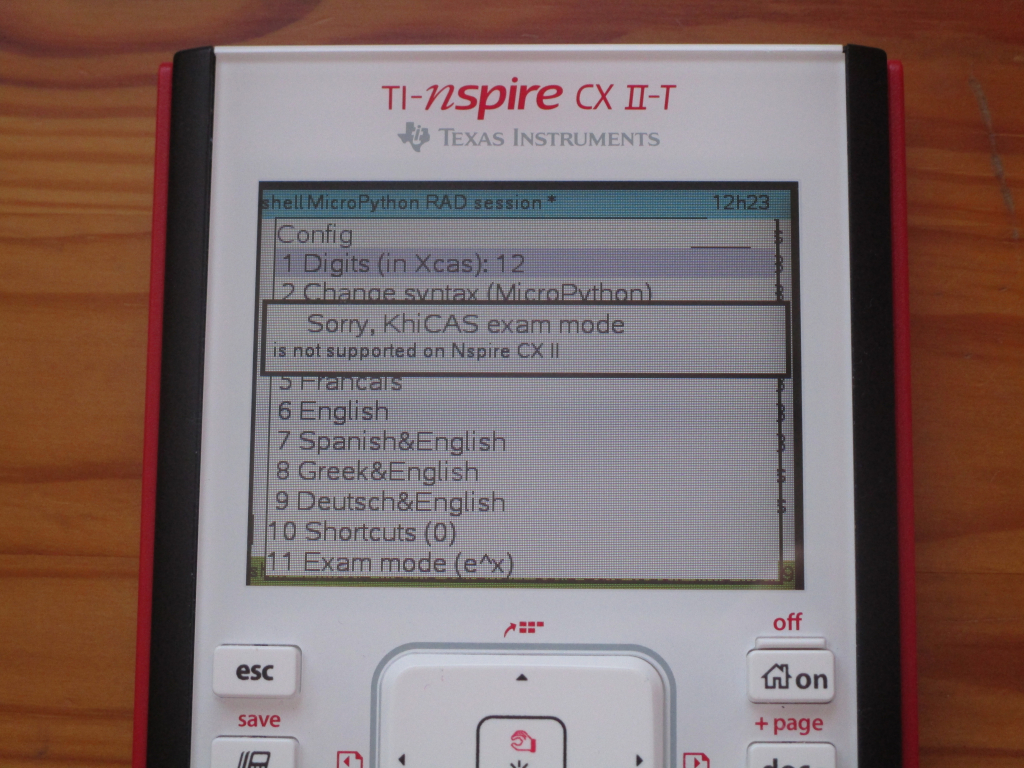 TI-Nspire CX II-T + KhiCAS