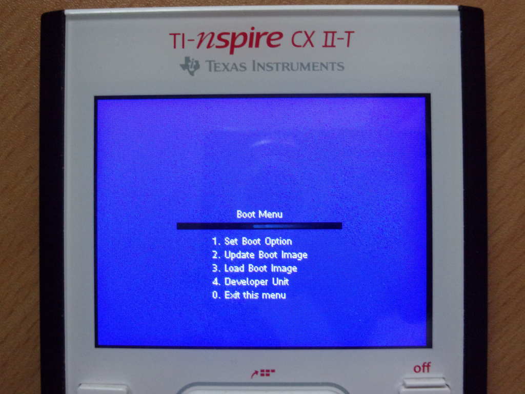 TI-Nspire CX II-T Boot Menu