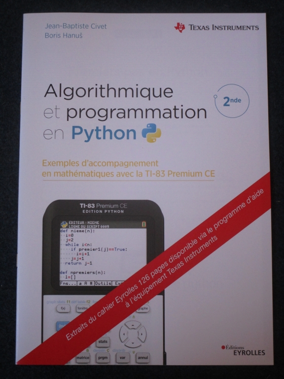 Cahier activités TI-83PCE Python