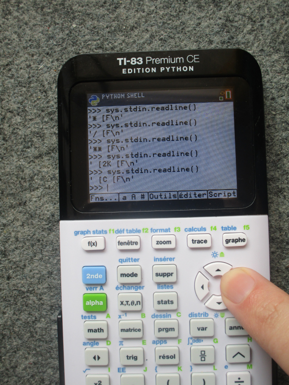 TI-83 Premium CE : sys.stdin