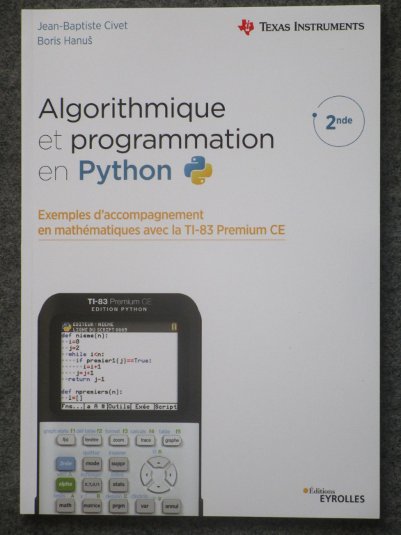 Cahier activités TI-83PCE Python