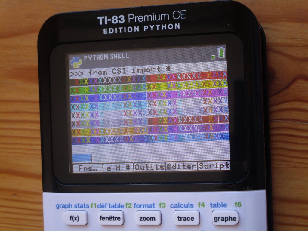 TI-83PCE:  commandes CSI Python