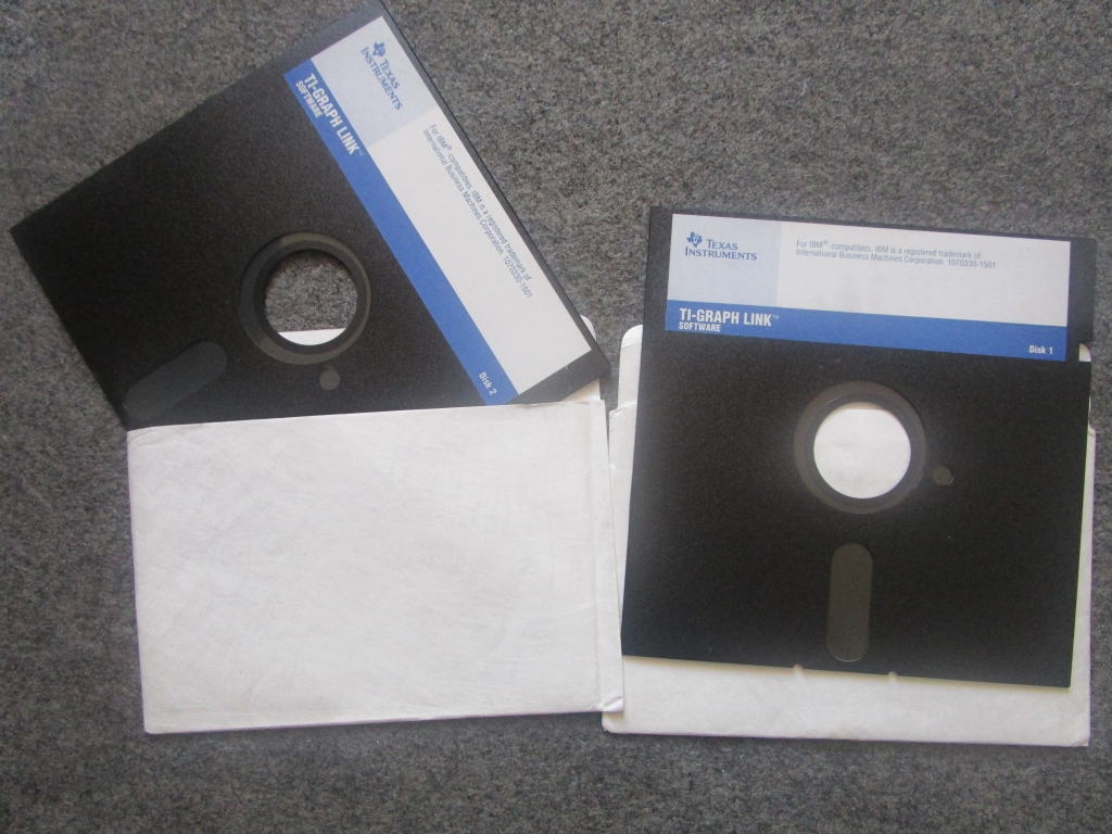 2 disquettes 5.25" TI-Graph Link