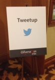 Tweetup reception sign