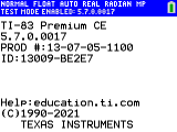 TI-83 Premium CE - 5.7.0.0017 - mode examen