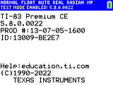 TI-83 Premium CE - 5.8.0.0022 - mode examen