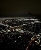 Dallas depuis l'avion, de nuit