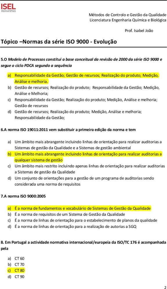 Quiz - Revisão - 8º ano